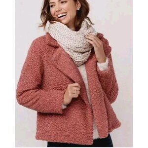 LC Lauren Conrad Faux Fur Jacket Snap Closure Pockets Lined